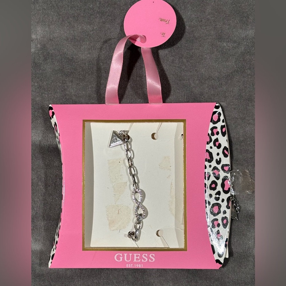Guess Charm Bracelet With Gift Packaging - Silver Infinity Design